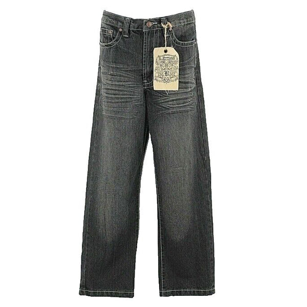 Brooklyn Xpress 16 x 29 Distressed Charcoal Cotton Boys Straight Leg Jean