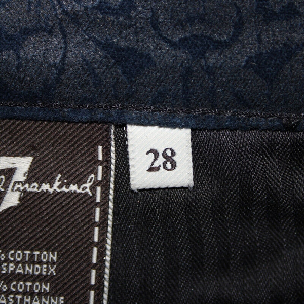 7 For All Mankind Sz 28 x 30 Navy Blue Black Patterned Cotton Spandex Jeans