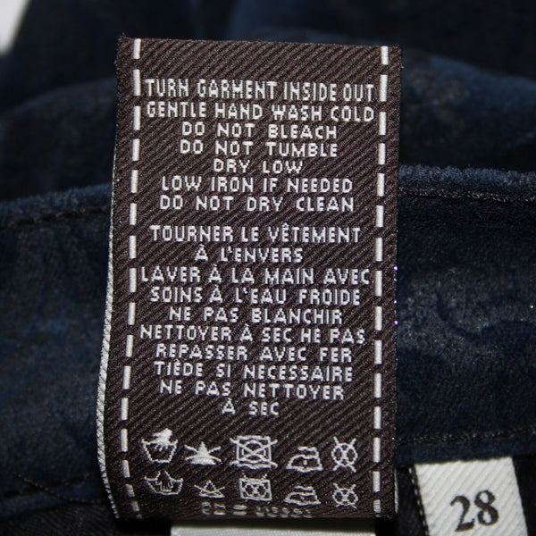 7 For All Mankind Sz 28 x 30 Navy Blue Black Patterned Cotton Spandex Jeans