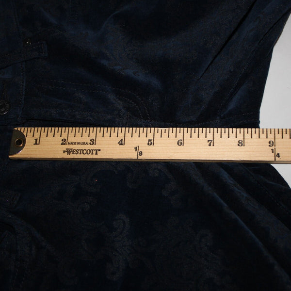 7 For All Mankind Sz 28 x 30 Navy Blue Black Patterned Cotton Spandex Jeans