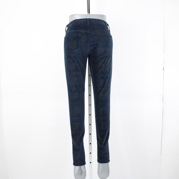 7 For All Mankind Sz 28 x 30 Navy Blue Black Patterned Cotton Spandex Jeans