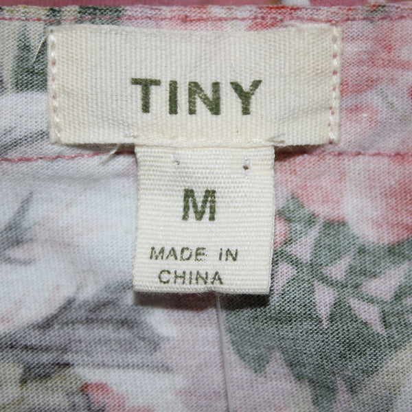 Tiny Top NEW $88 Sz M Pink Green Multi Color Floral 100% Cotton Camisole Top