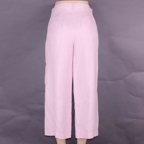 Talbots NEW $128 Sz 12 x 24 Pink Loose Silk Linen Unlined Crop Pant