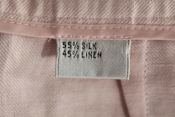 Talbots NEW $128 Sz 12 x 24 Pink Loose Silk Linen Unlined Crop Pant