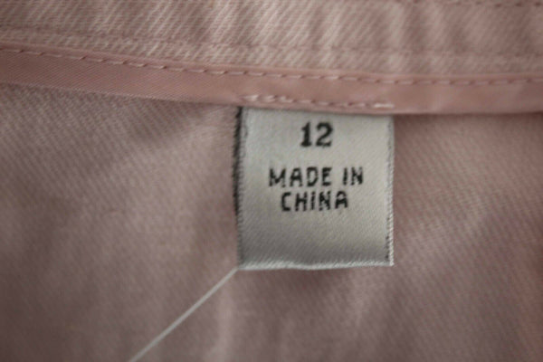 Talbots NEW $128 Sz 12 x 24 Pink Loose Silk Linen Unlined Crop Pant