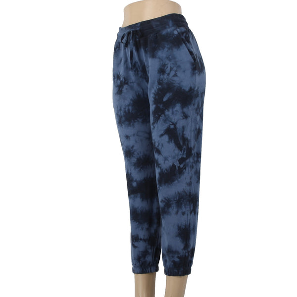 Splendid Aw Pant Sz S x 26 Blue Navy Tie Dye Elastic Waist Recycle Cotton