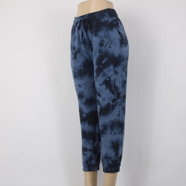Splendid Aw Pant Sz S x 26 Blue Navy Tie Dye Elastic Waist Recycle Cotton