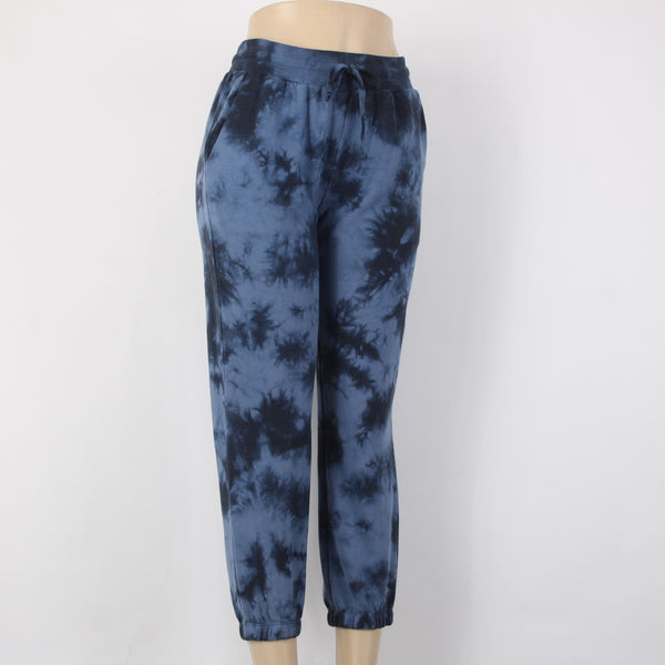 Splendid Aw Pant Sz S x 26 Blue Navy Tie Dye Elastic Waist Recycle Cotton