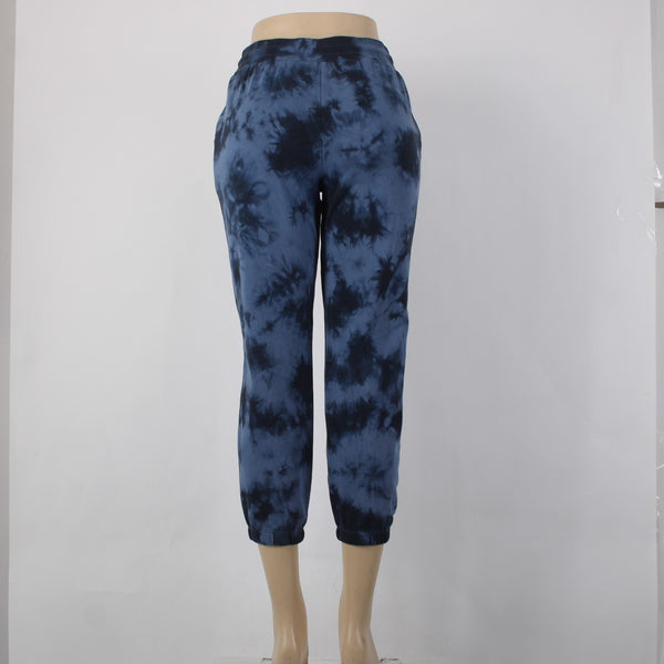 Splendid Aw Pant Sz S x 26 Blue Navy Tie Dye Elastic Waist Recycle Cotton