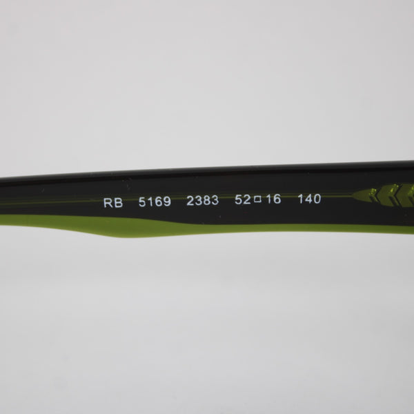 Ray Ban NEW Frames RB 5169 2383 52 16 140 Black Green W/ Case Frames