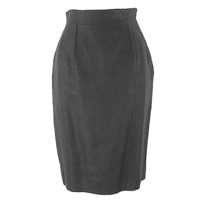 Valerie Stevens Sz 8 Black Side Pocket Straight Linen Skirt