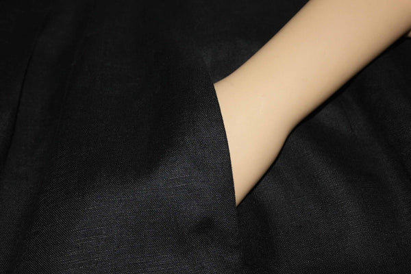 Valerie Stevens Sz 8 Black Side Pocket Straight Linen Skirt
