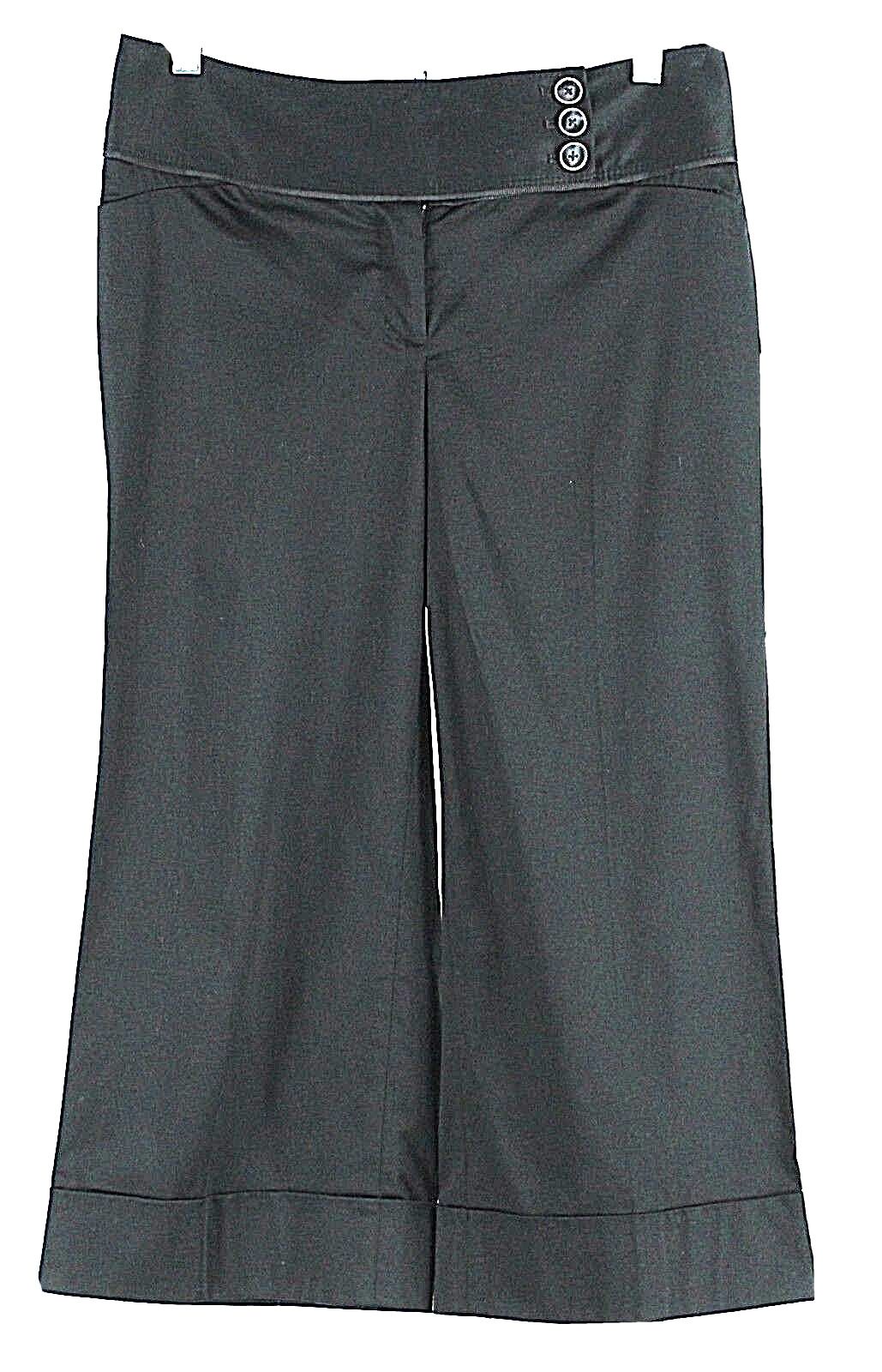 White House Black Wide Leg Crop NEW $78 Sz 6 x 21.5 Black Cotton Blend Pant