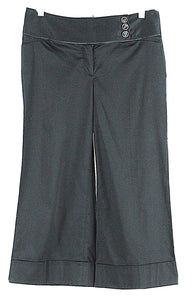 White House Black Wide Leg Crop NEW $78 Sz 6 x 21.5 Black Cotton Blend Pant
