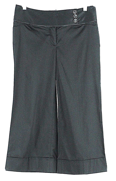 White House Black Wide Leg Crop NEW $78 Sz 6 x 21.5 Black Cotton Blend Pant