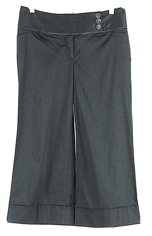 White House Black Wide Leg Crop NEW $78 Sz 6 x 21.5 Black Cotton Blend Pant