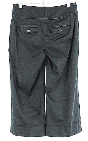 White House Black Wide Leg Crop NEW $78 Sz 6 x 21.5 Black Cotton Blend Pant