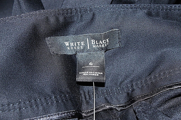 White House Black Wide Leg Crop NEW $78 Sz 6 x 21.5 Black Cotton Blend Pant