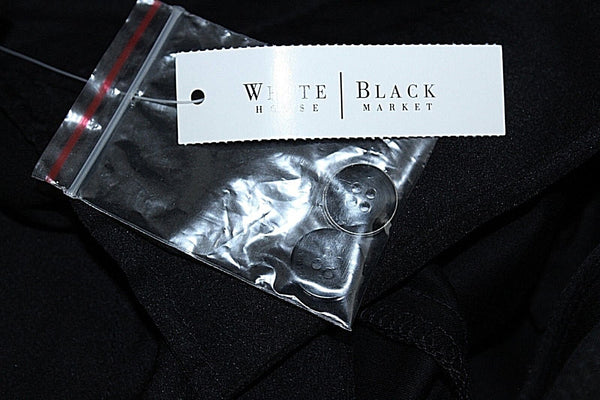 White House Black Wide Leg Crop NEW $78 Sz 6 x 21.5 Black Cotton Blend Pant