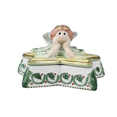 Fitz and Floyd NEW White Multi Moon Beams Star Shaped Lidded Box