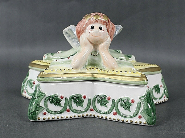 Fitz and Floyd NEW White Multi Moon Beams Star Shaped Lidded Box