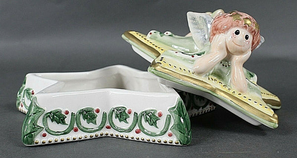 Fitz and Floyd NEW White Multi Moon Beams Star Shaped Lidded Box