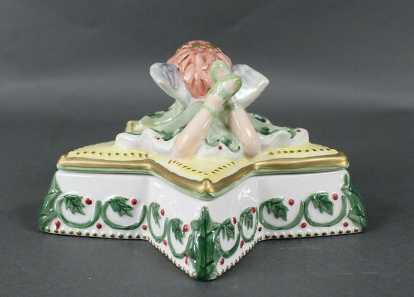 Fitz and Floyd NEW White Multi Moon Beams Star Shaped Lidded Box