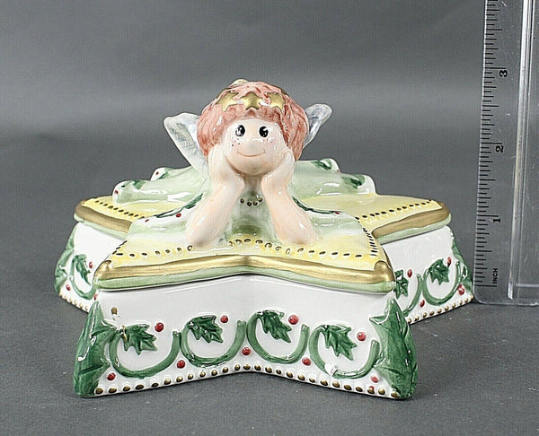 Fitz and Floyd NEW White Multi Moon Beams Star Shaped Lidded Box