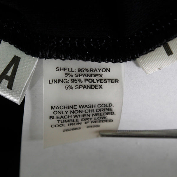 Ann Taylor Sz 0 Black Back Tie Halter Arm Ruffles Rayon Poly Spandex Knit Dress