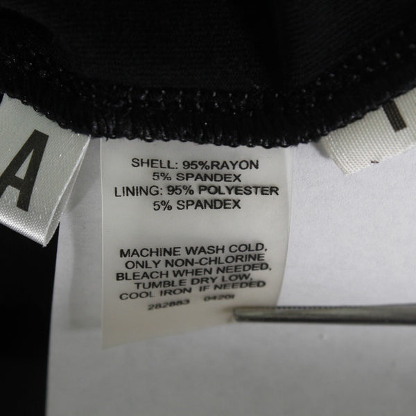 Ann Taylor Sz 0 Black Back Tie Halter Arm Ruffles Rayon Poly Spandex Knit Dress