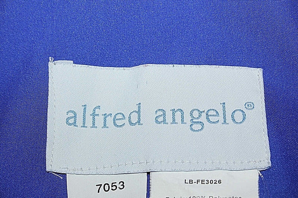 Alfred Angelo Sz 4 Royal Blue Gathered Neck & Waist Sheer Poly Cotton Dress