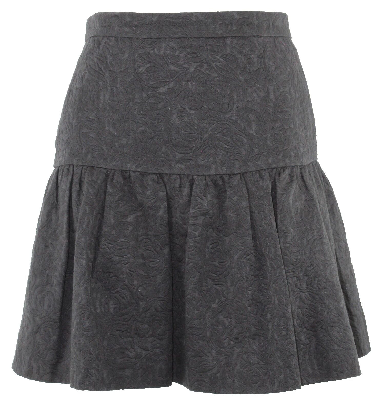 J Crew NEW $79 4 Black Embroidered Cotton Poly Blend Lined Skirt