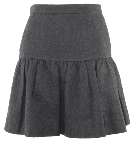 J Crew NEW $79 4 Black Embroidered Cotton Poly Blend Lined Skirt
