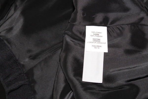 J Crew NEW $79 4 Black Embroidered Cotton Poly Blend Lined Skirt