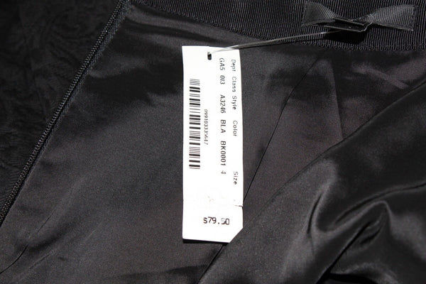 J Crew NEW $79 4 Black Embroidered Cotton Poly Blend Lined Skirt