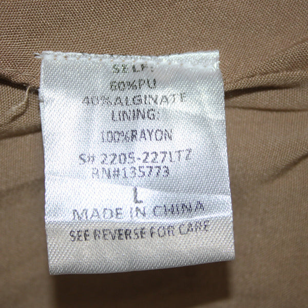 The Closet Top NEW $68 Camel Tan Crop Faux Leather Alginate Rayon Top