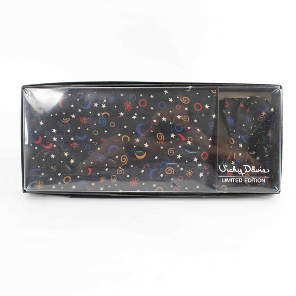 Vicky Davis NEW $75 Black Multicolor Limited Edition Tie Set