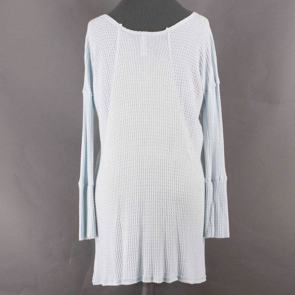 Jolie NEW $30 Sz M Light Blue Soft Waffle Hi Lo Scoop Rayon Blend Knit Top