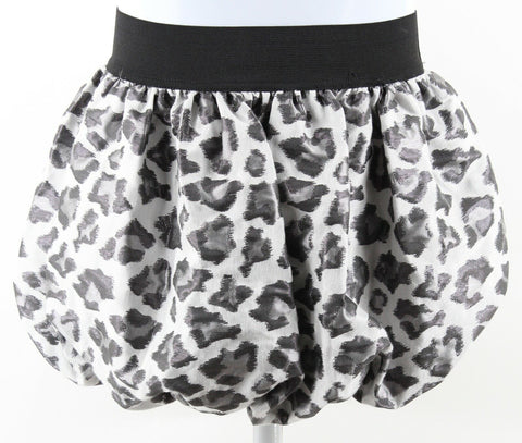 Place Sz M 7/8 Girls Black Gray Animal Shimmer Poly Blend Bubble Skirt