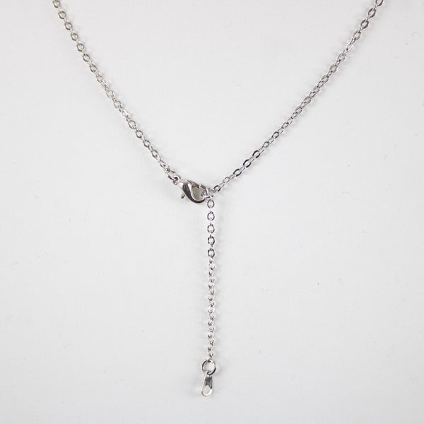 GRACE Name Silvertone Rhinestone 14.5" w 4.5" Multi Ring Ext Necklace