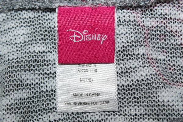 Disney Sz M 7/8 Girls Gray Multi Mini Mouse Poly Rayon Spandex Knit Top