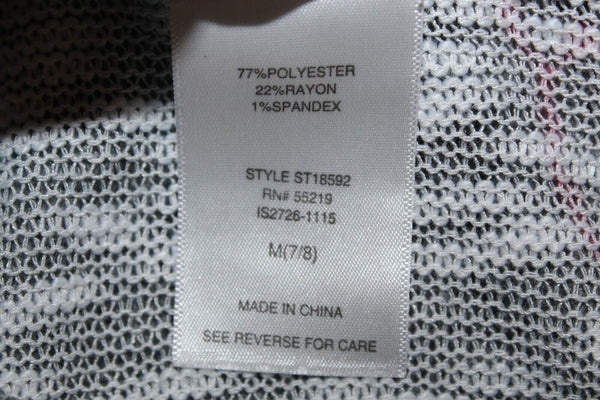 Disney Sz M 7/8 Girls Gray Multi Mini Mouse Poly Rayon Spandex Knit Top
