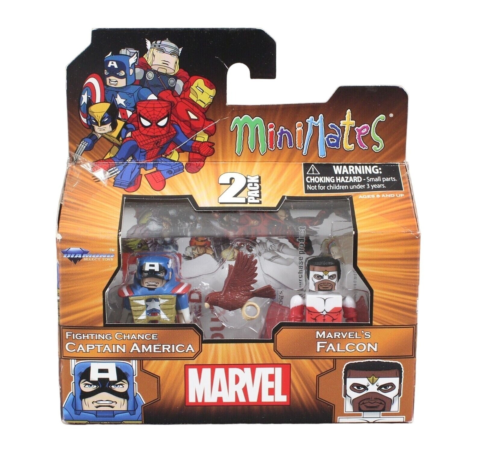 Diamond Select Fighting Chance Captain America Marvels Falcon Minimates Collect