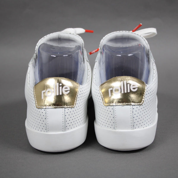 Rollie Sz 36 White Gold Prime PP Leather Upper Leather Insole Tennis Shoes