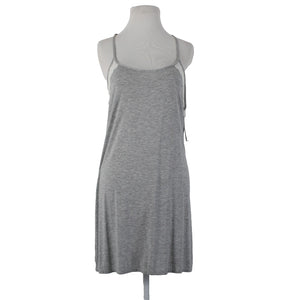 Vince Camuto NEW$48 Stella Chemise Sz L Heather Grey White Rayon Spandex Nightie