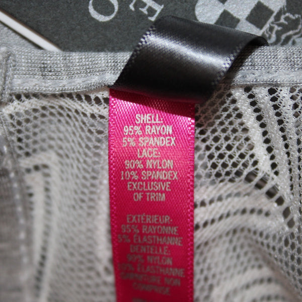 Vince Camuto NEW$48 Stella Chemise Sz L Heather Grey White Rayon Spandex Nightie