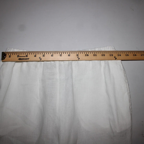 Malcolm Co Sz 6 x 23 White Elastic Waist Wide Leg Linen? Capri Pant