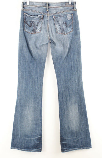 Citizens of Humanity Flare Sz 27 x 33 Blue Denim Cotton Blend Jeans