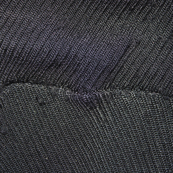 Cache Sz S Black Silver Rhinestones V Neck Ribbed Rayon Spandex AS IS Top