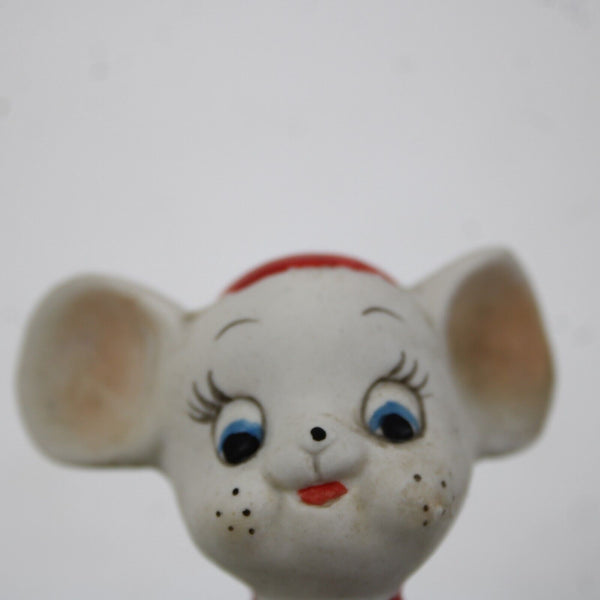 Whimsical Mouse Multi Color Pottery 4.5" Musical Box Figurine